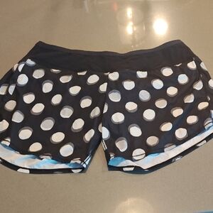 Oiselle Black and White Polka Dot Women Shorts